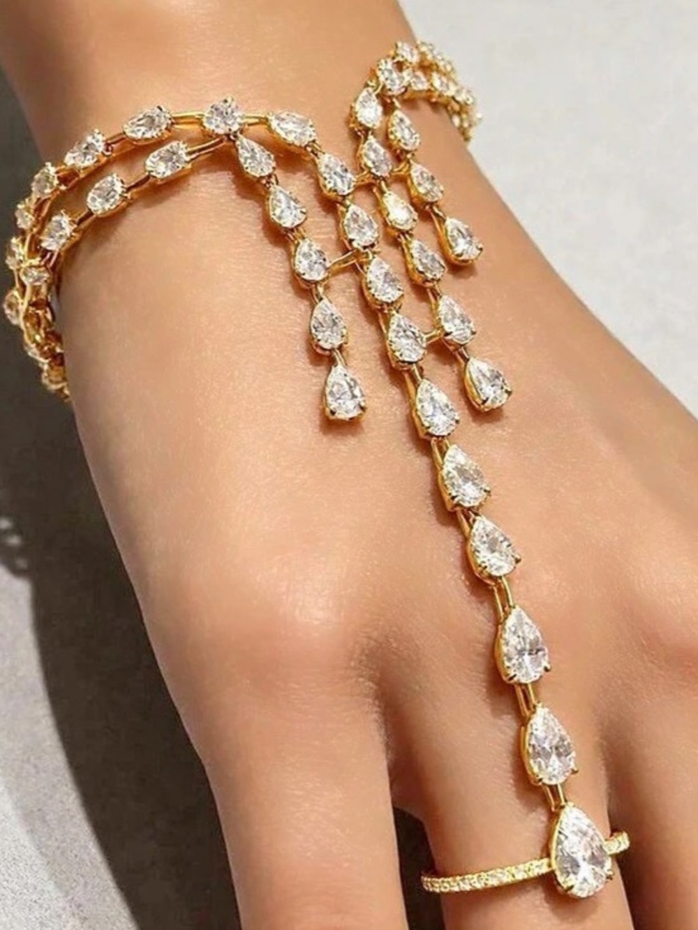 Gold Statement Bracelet Ring